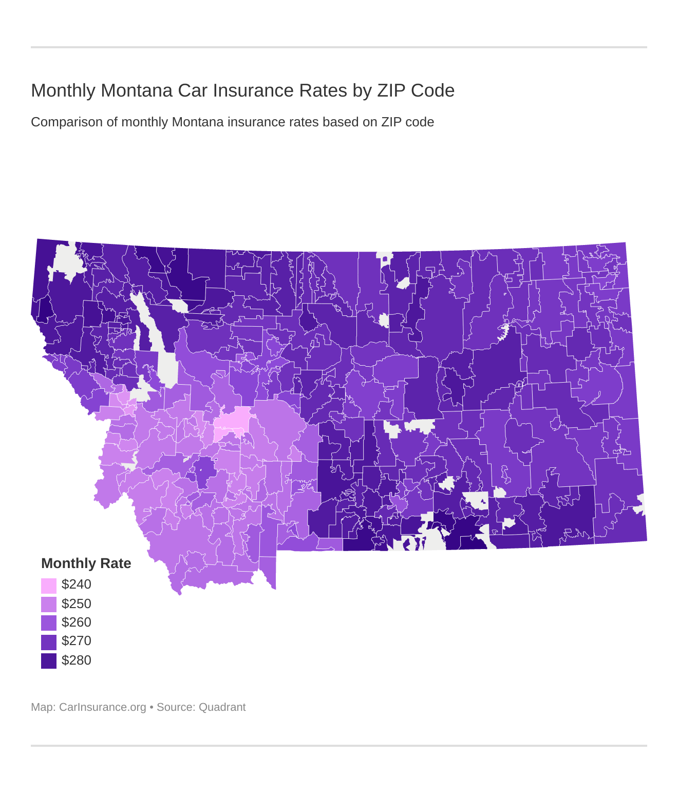 Monthly Montana Car Insurance Rates by ZIP Code