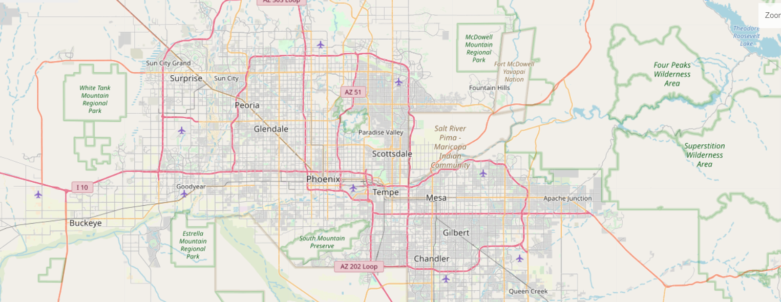 map of major highways in Phoenix